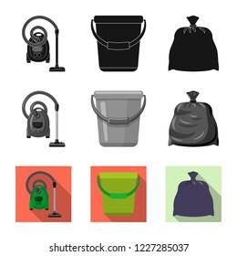 Vector illustration of cleaning and service logo. Collection of cleaning and household stock vector illustration.