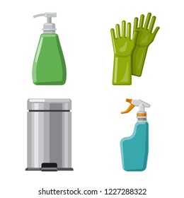 Vector illustration of cleaning and service logo. Collection of cleaning and household stock vector illustration.