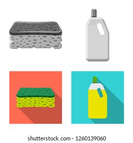 Vector illustration of cleaning and service logo. Set of cleaning and household vector icon for stock.