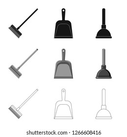 Vector illustration of cleaning and service logo. Collection of cleaning and household stock vector illustration.
