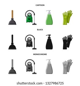 Vector illustration of cleaning and service logo. Collection of cleaning and household stock symbol for web.