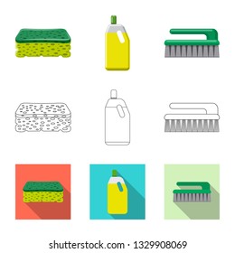 Vector illustration of cleaning and service logo. Set of cleaning and household stock vector illustration.