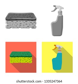 Vector illustration of cleaning and service logo. Set of cleaning and household vector icon for stock.
