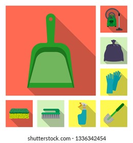 Vector illustration of cleaning and service logo. Set of cleaning and household stock vector illustration.
