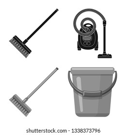 Vector illustration of cleaning and service logo. Set of cleaning and household stock vector illustration.