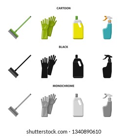 Vector illustration of cleaning and service logo. Set of cleaning and household vector icon for stock.