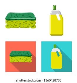 Vector illustration of cleaning and service logo. Set of cleaning and household vector icon for stock.