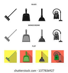 Vector illustration of cleaning and service logo. Set of cleaning and household stock symbol for web.