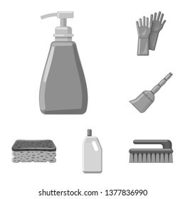 Vector illustration of cleaning and service logo. Collection of cleaning and household stock symbol for web.