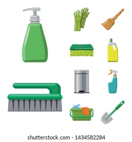 Vector illustration of cleaning and service logo. Set of cleaning and household stock symbol for web.