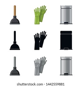 Vector illustration of cleaning and service logo. Collection of cleaning and household stock vector illustration.