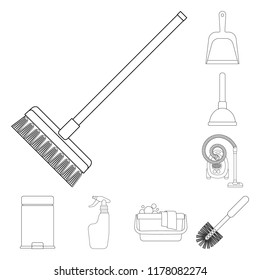 Vector illustration of cleaning and service sign. Collection of cleaning and household stock vector illustration.