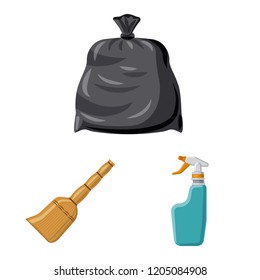 Vector illustration of cleaning and service sign. Collection of cleaning and household stock vector illustration.