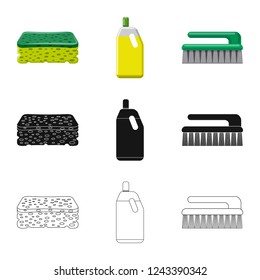 Vector illustration of cleaning and service sign. Collection of cleaning and household vector icon for stock.