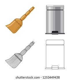 Vector illustration of cleaning and service sign. Set of cleaning and household stock vector illustration.