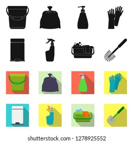 Vector illustration of cleaning and service sign. Collection of cleaning and household stock vector illustration.