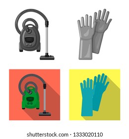 Vector illustration of cleaning and service sign. Collection of cleaning and household stock symbol for web.