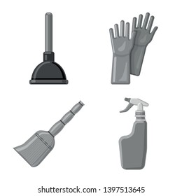 Vector illustration  cleaning and service sign. Set  cleaning and household vector icon for stock.