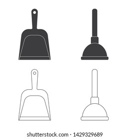 Vector illustration of cleaning and service sign. Collection of cleaning and household vector icon for stock.