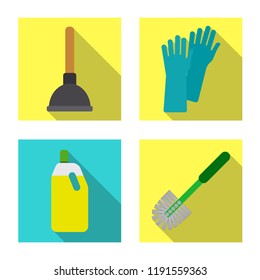 Vector illustration of cleaning and service symbol. Collection of cleaning and household stock vector illustration.