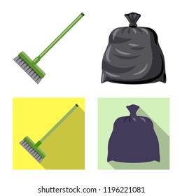 Vector illustration of cleaning and service symbol. Collection of cleaning and household stock symbol for web.