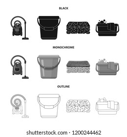 Vector illustration of cleaning and service symbol. Set of cleaning and household vector icon for stock.