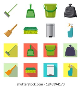 Vector illustration of cleaning and service symbol. Collection of cleaning and household vector icon for stock.