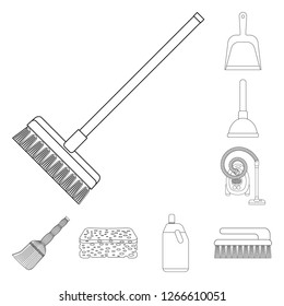Vector illustration of cleaning and service symbol. Set of cleaning and household vector icon for stock.