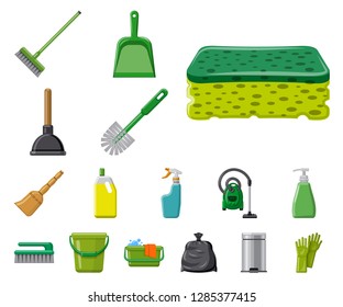 Vector illustration of cleaning and service symbol. Set of cleaning and household stock vector illustration.