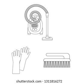Vector illustration of cleaning and service symbol. Collection of cleaning and household stock vector illustration.