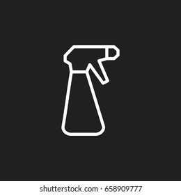 Vector Illustration Of Cleaning Symbol On Spreader Outline. Premium Quality Isolated Spray Element In Trendy Flat Style.