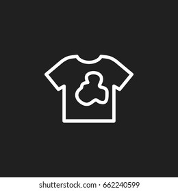 Vector Illustration Of Cleaning Symbol On Unclean Blouse Outline. Premium Quality Isolated Dirty Clothes Element In Trendy Flat Style.