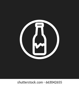 Vector Illustration Of Cleaning Symbol On Broken Bottle Outline. Premium Quality Isolated Badge Element In Trendy Flat Style.
