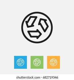Vector Illustration Of Cleaning Symbol On Garbage Outline. Premium Quality Isolated Ecology Element In Trendy Flat Style.