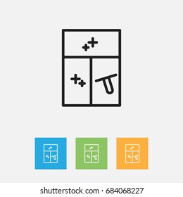 Vector Illustration Of Cleaning Symbol On Washing Glass Outline. Premium Quality Isolated Cleaning Window Element In Trendy Flat Style.
