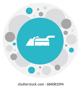 Vector Illustration Of Cleaning Symbol On Handled Brush Icon. Premium Quality Isolated Sweeping Element In Trendy Flat Style.