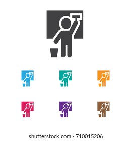 Vector Illustration Of Cleaning Symbol On Housemaid Icon. Premium Quality Isolated Cleaning Man Element In Trendy Flat Style.