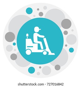 Vector Illustration Of Cleaning Symbol On Industrial Washer Icon. Premium Quality Isolated Flooring Element In Trendy Flat Style.