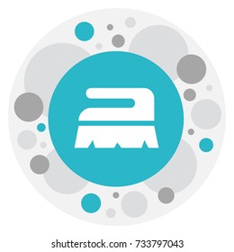 Vector Illustration Of Cleaning Symbol On Broom Icon. Premium Quality Isolated Sweep Element In Trendy Flat Style.