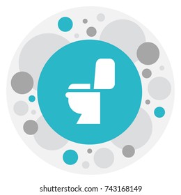 Vector Illustration Of Cleaning Symbol On Toilet Icon. Premium Quality Isolated Restroom Element In Trendy Flat Style.