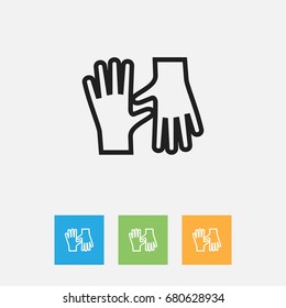 Vector Illustration Of Cleaning Symbol Outline. Premium Quality Isolated Gloves Element In Trendy Flat Style.