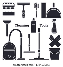 Vector illustration: cleaning tools icon. 