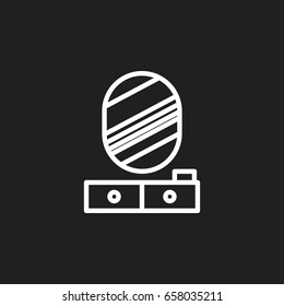 Vector Illustration Of Cleanup Symbol On Wall Mirror Outline. Premium Quality Isolated Pier Glass Element In Trendy Flat Style.
