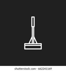 Vector Illustration Of Cleanup Symbol On Mopping Outline. Premium Quality Isolated Swob Element In Trendy Flat Style.