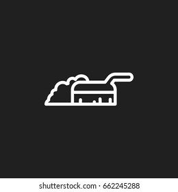 Vector Illustration Of Cleanup Symbol On Handled Brush Outline. Premium Quality Isolated Sweeping Element In Trendy Flat Style.