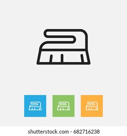 Vector Illustration Of Cleanup Symbol On Scrub Outline. Premium Quality Isolated Brush Element In Trendy Flat Style.