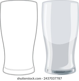 Vector illustration of a clear beer glass