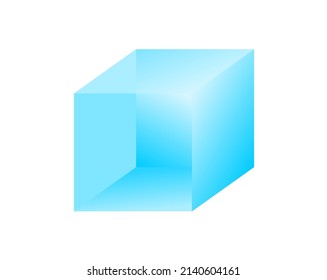 Ilustración vectorial de un cubo azul claro sobre un fondo blanco.