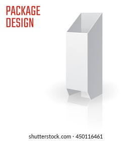Vector Illustration of Clear Craft Box for Design, Website, Background, Banner. Retail Folding package Template. Fold pack Blank for your brand on it