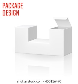 Vector Illustration of Clear Craft Box for Design, Website, Background, Banner. Retail Folding package Template. Fold pack Blank for your brand on it